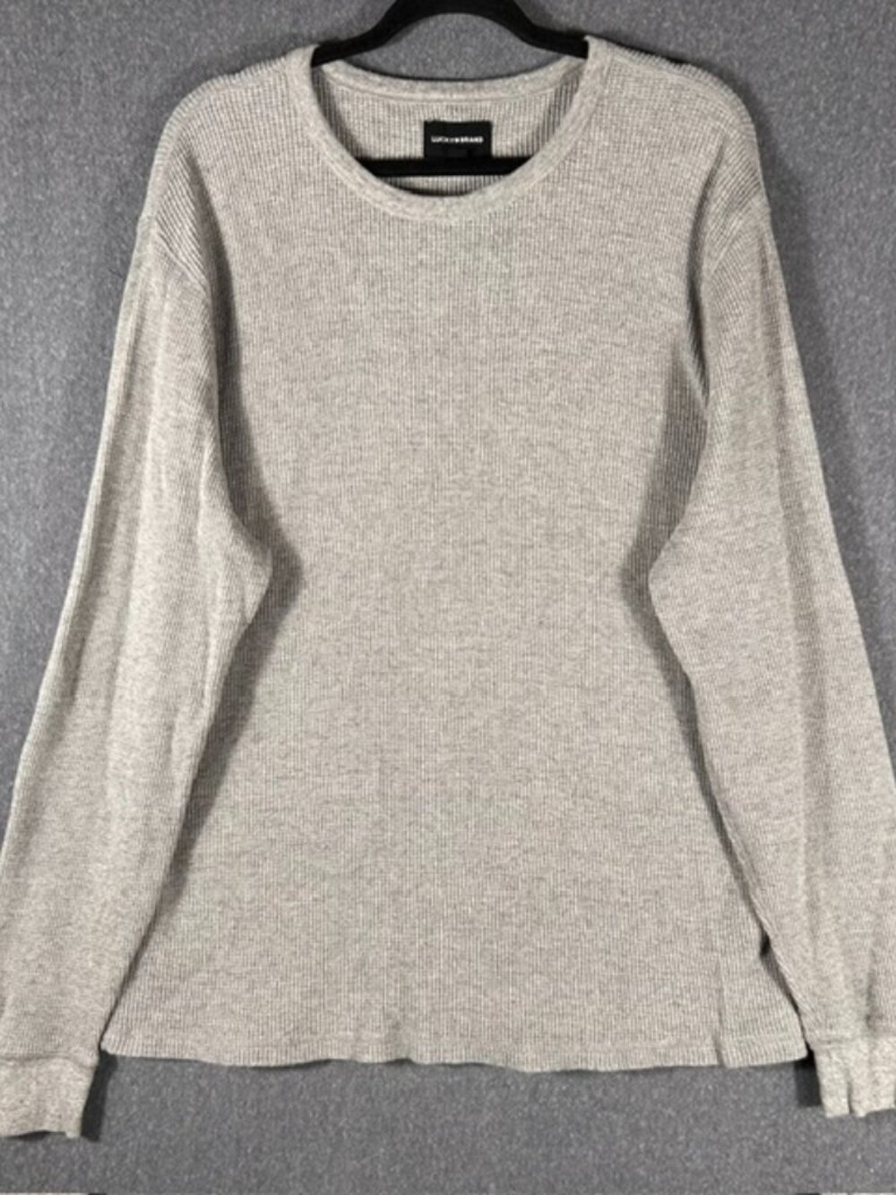 Lucky Brand Thermal Crew Mens Shirt Sz XL Grey Long Sleeve EUC